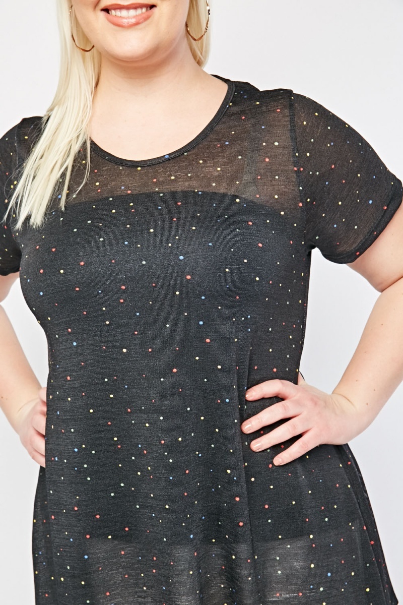 Multi Coloured Polka Dot Top - Just $7