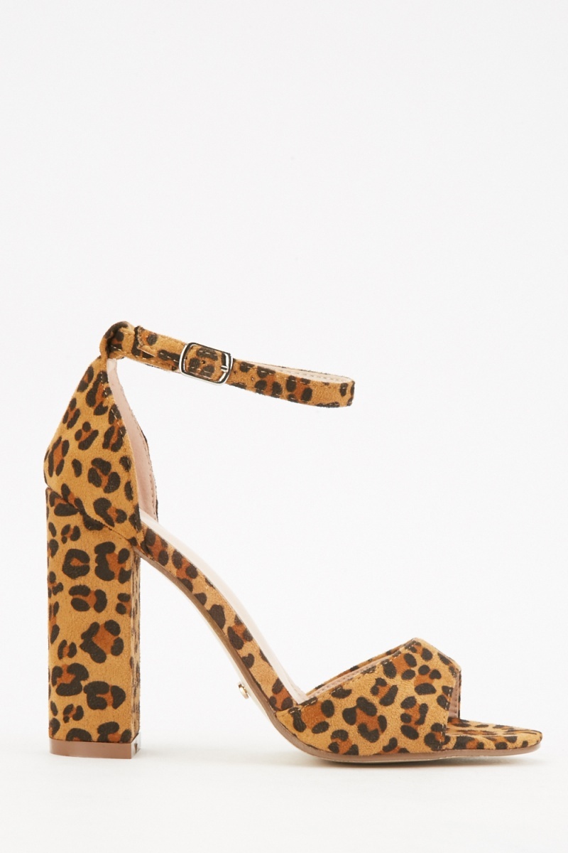 Ankle Strap Leopard Print Sandals - Just $3