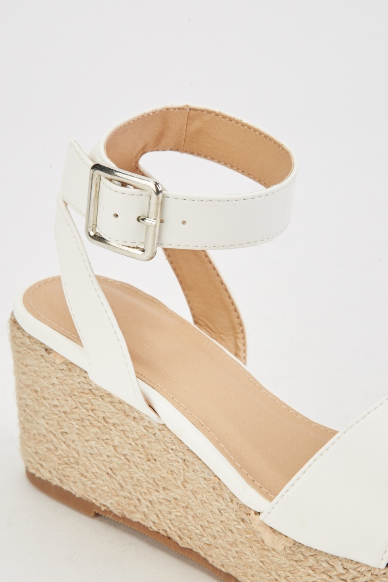 White Buckle Strap Sandals - Just $7