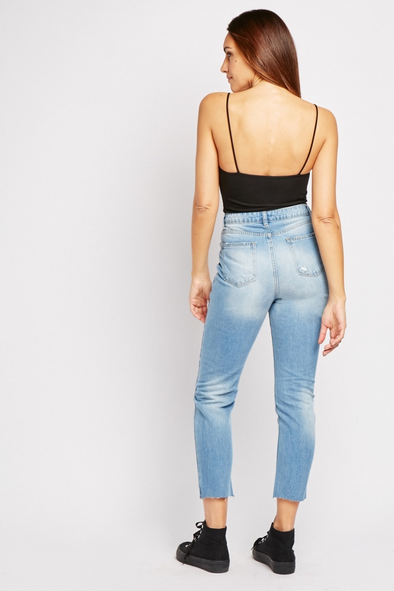 Relaxed Fit Denim Crop Jeans - Just $6
