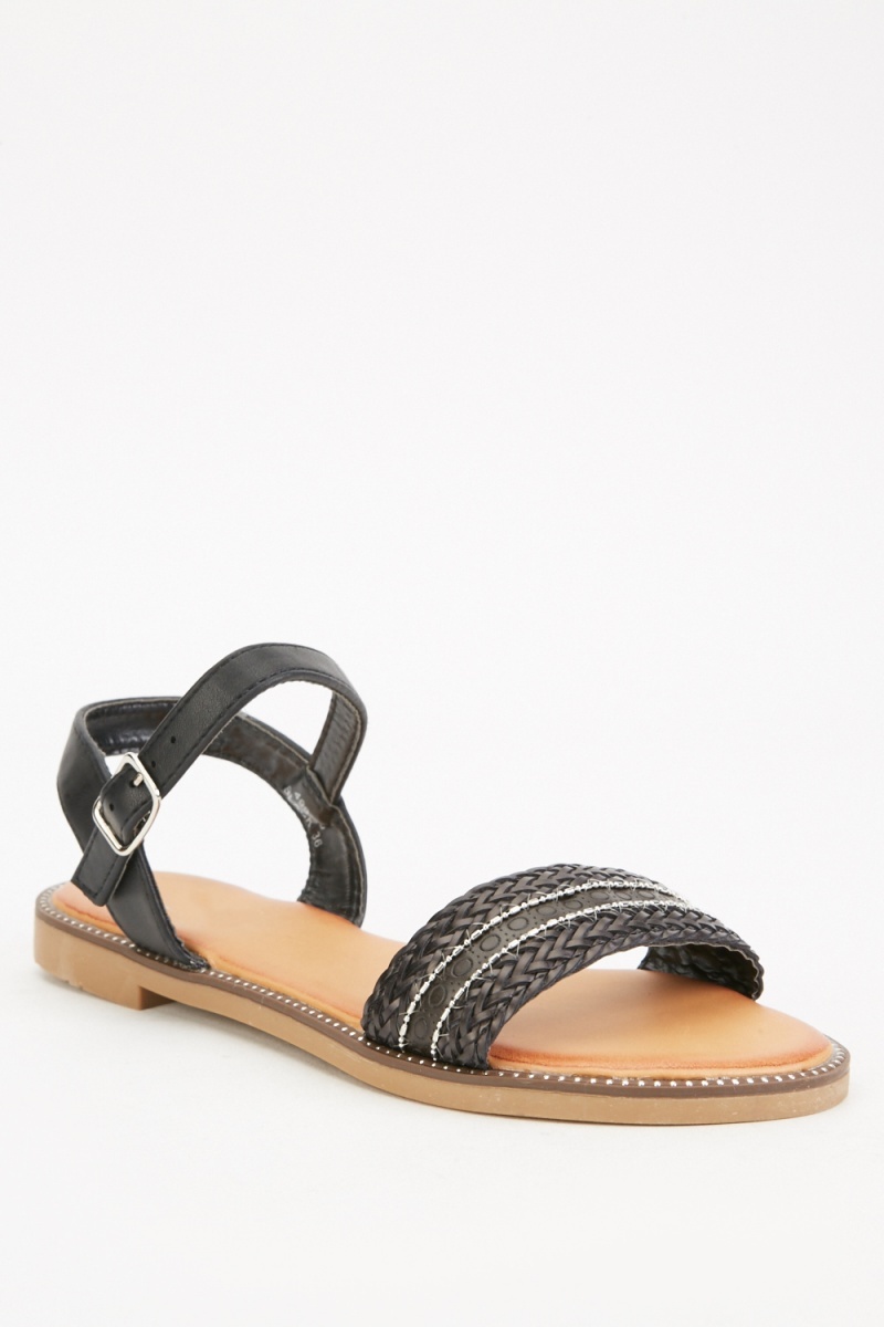 Braided Pattern Strap Sandals - Just $6