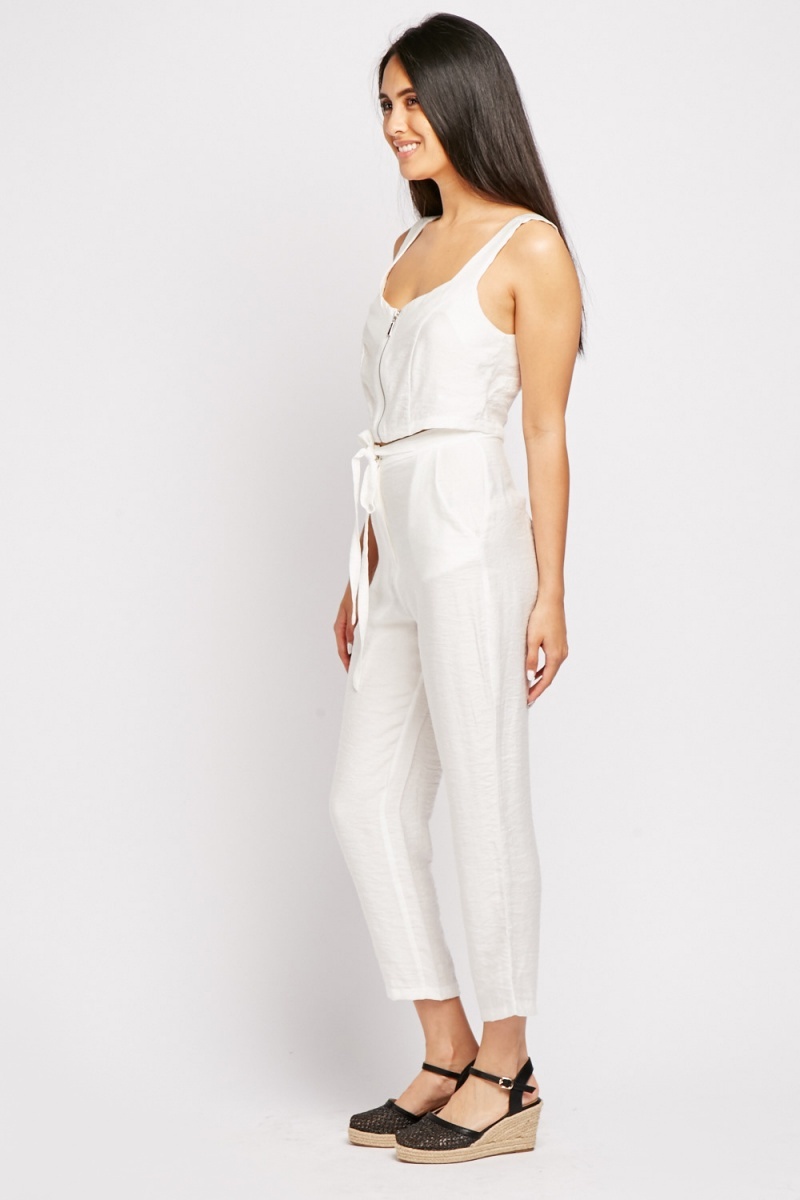 crop top trouser pants with shrug