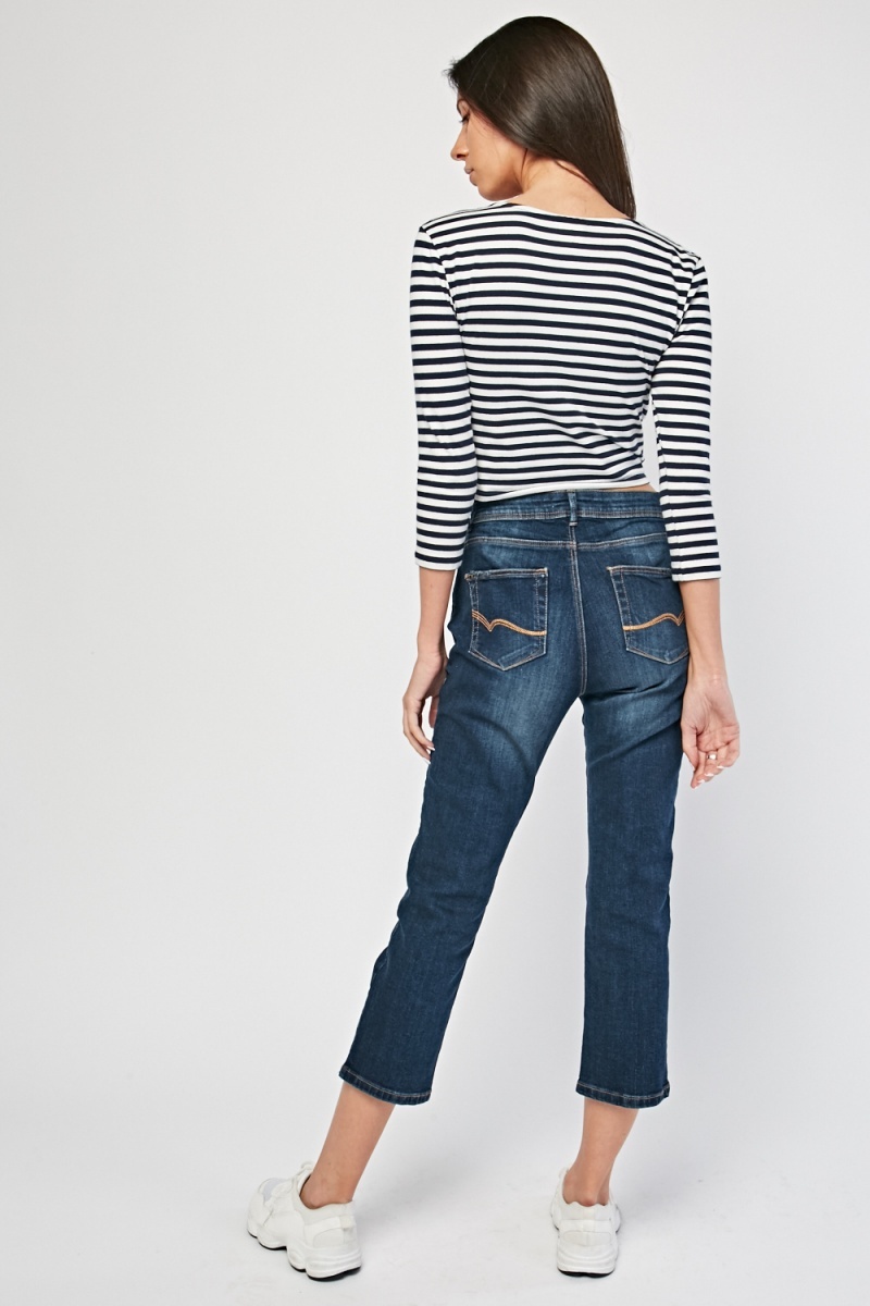 Denim Straight Fit Crop Jeans - Just $7
