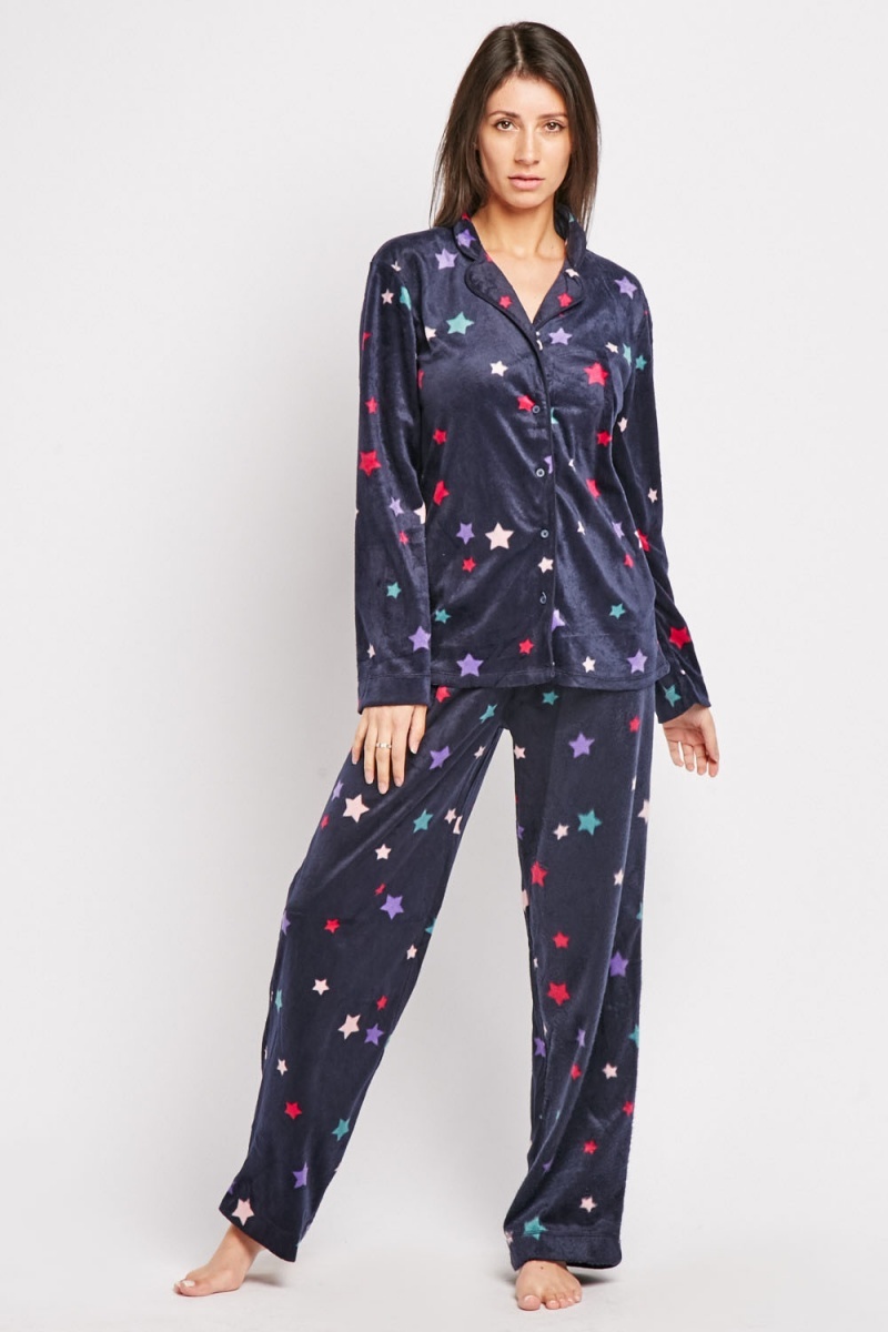 Fleece Star Print Pyjama Set - Just $7