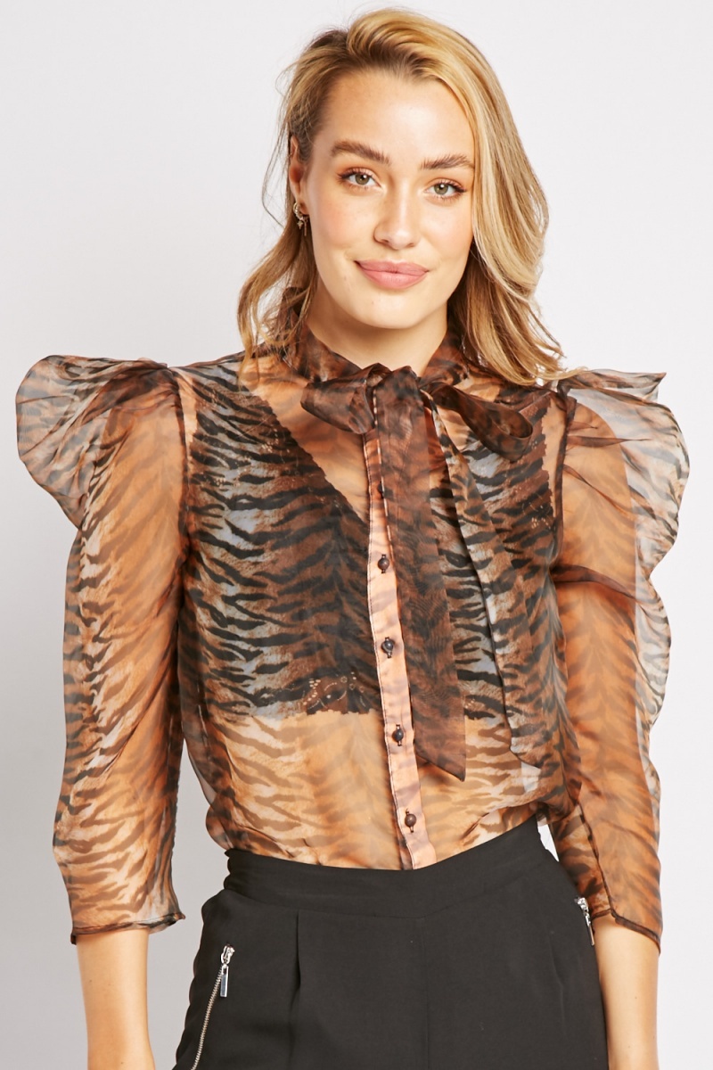 animal print blouse uk