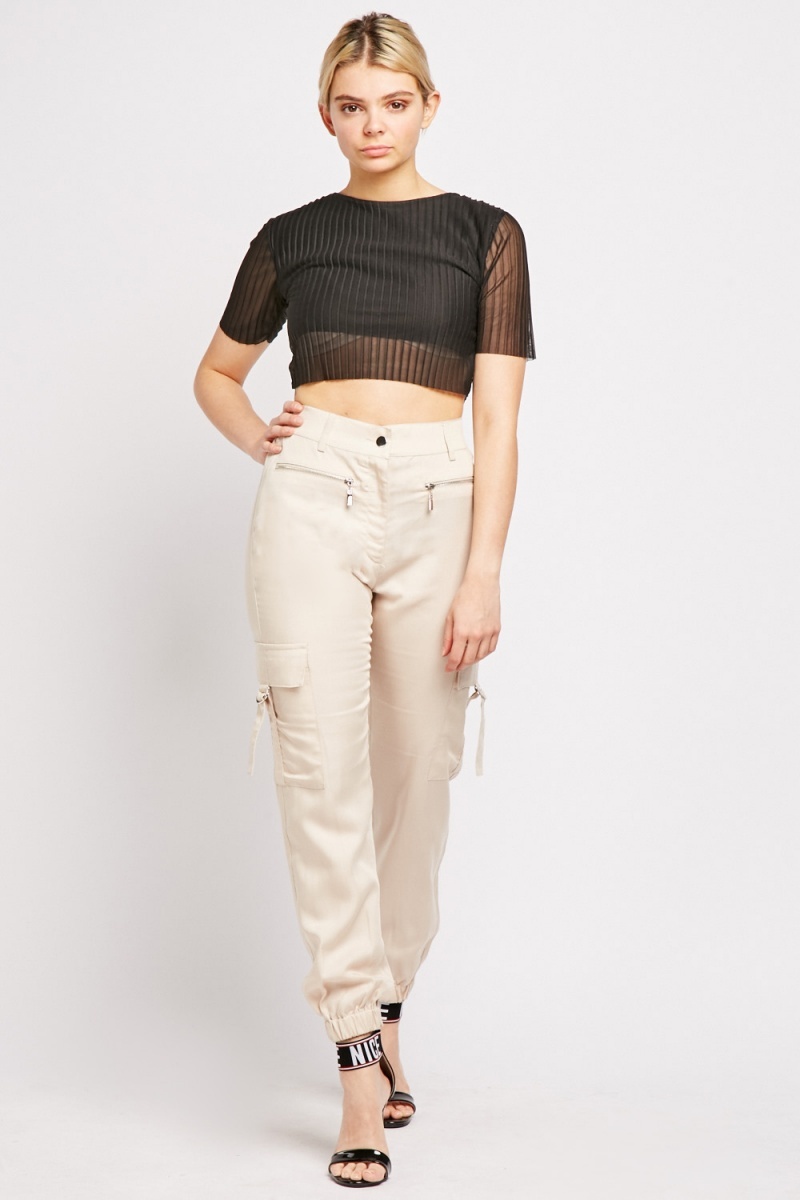 Beige High Waisted Trousers - Just $7