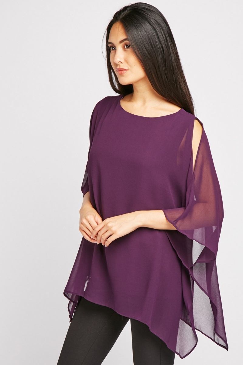 tops with sheer sleeves