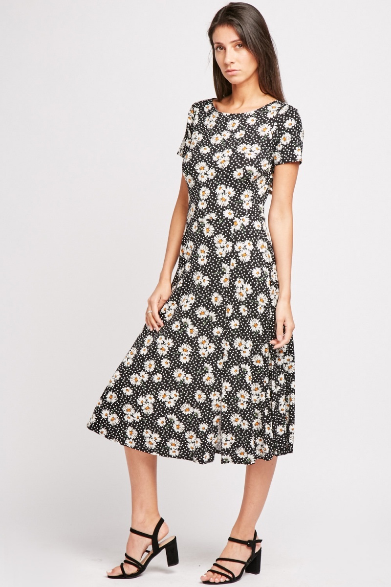 Daisy Print Midi Dress - Just $7