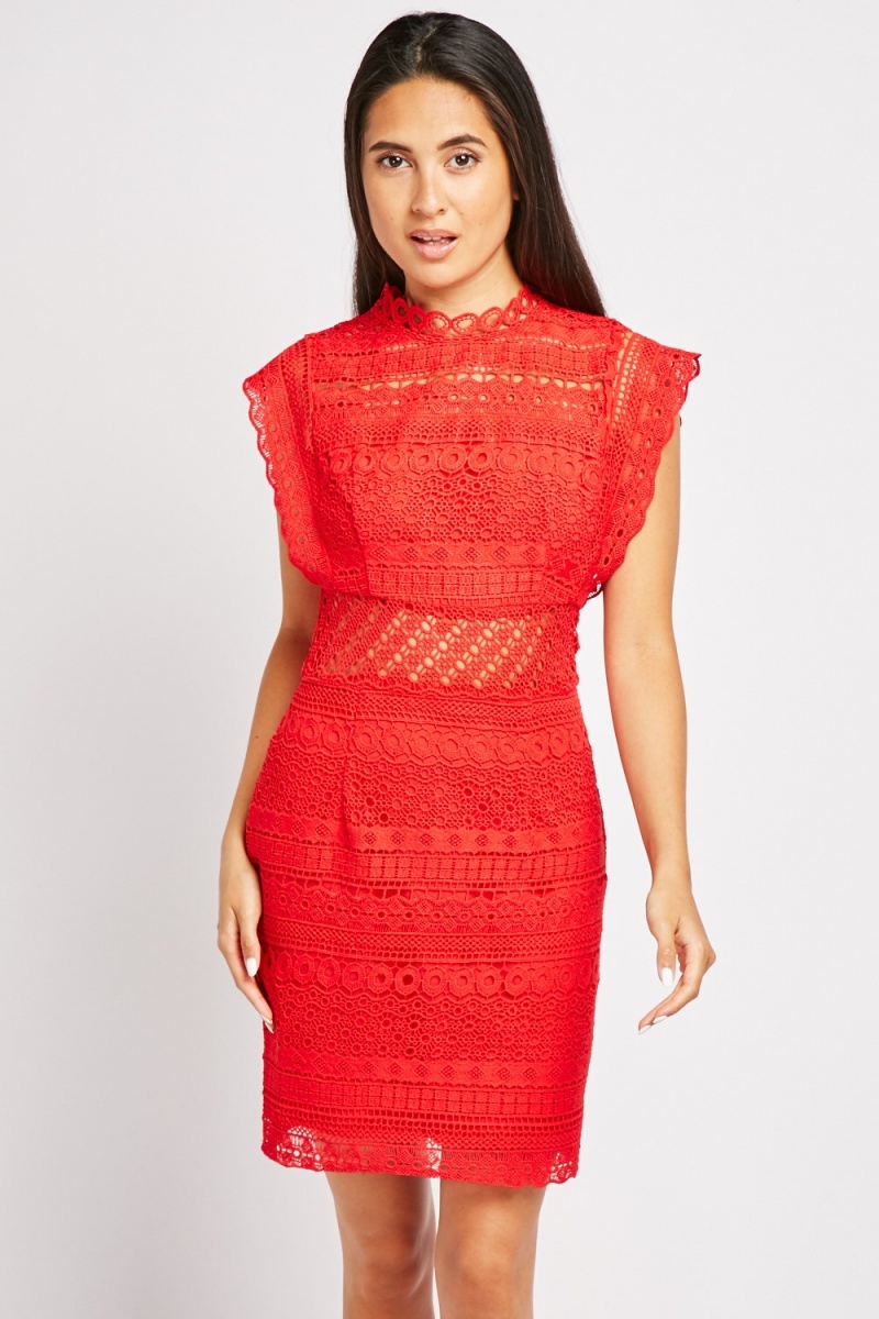 Crochet Mini Bodycon Dress - Just $7