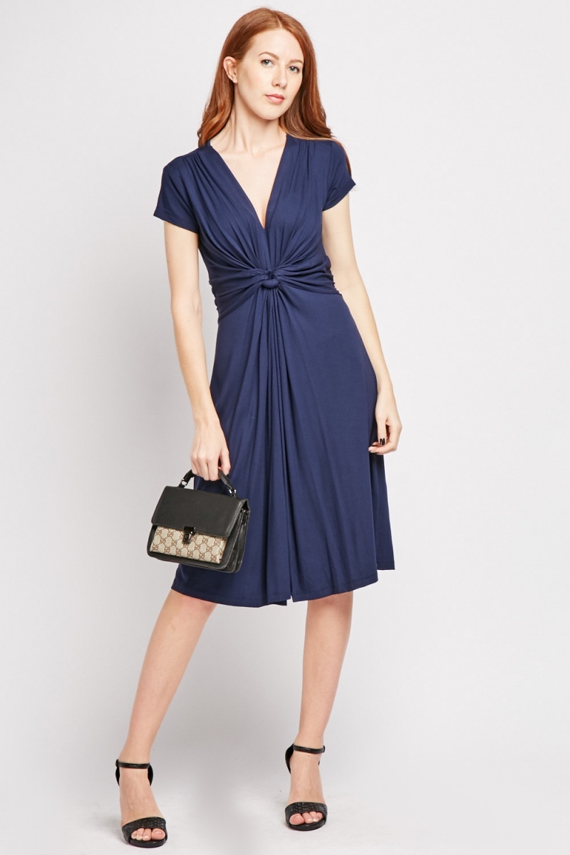 Ruched Panel Midi Dress - Just $7