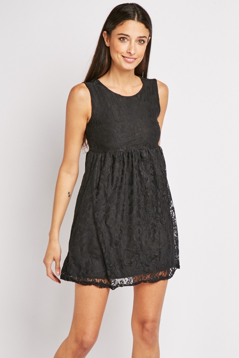 Black Lace Mini Dress - Just $6
