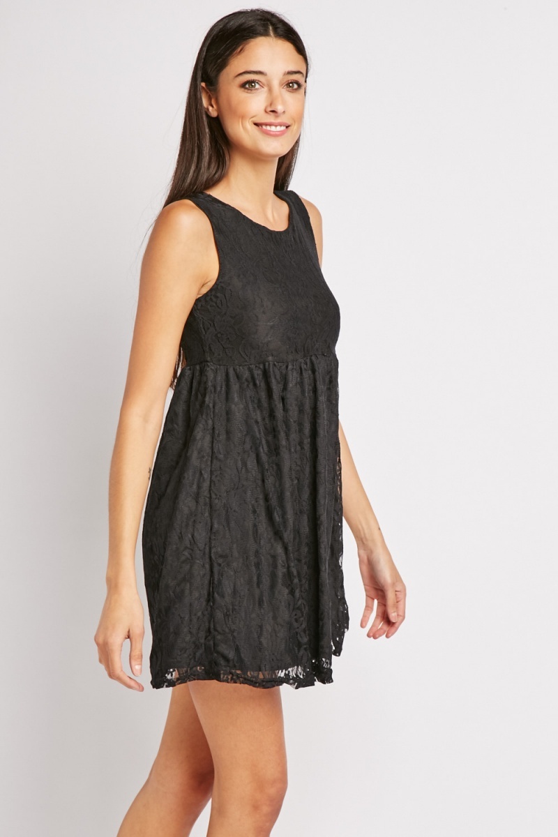 Black Lace Mini Dress - Just $6