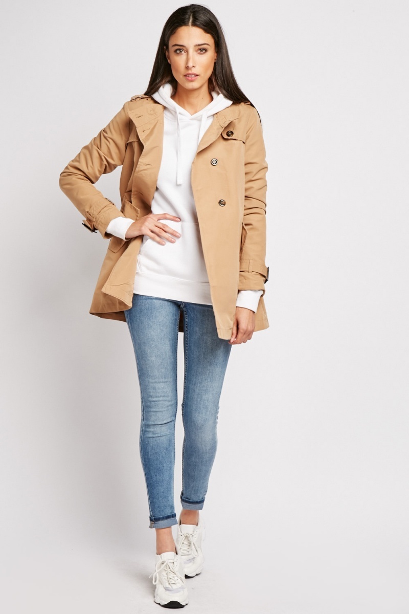 Camel Double Breasted Coat - Just $7