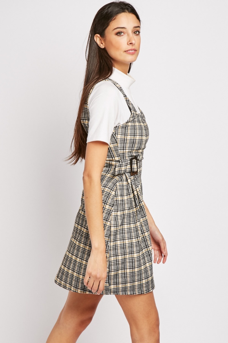 Plaid Pinafore Dress - Just $6