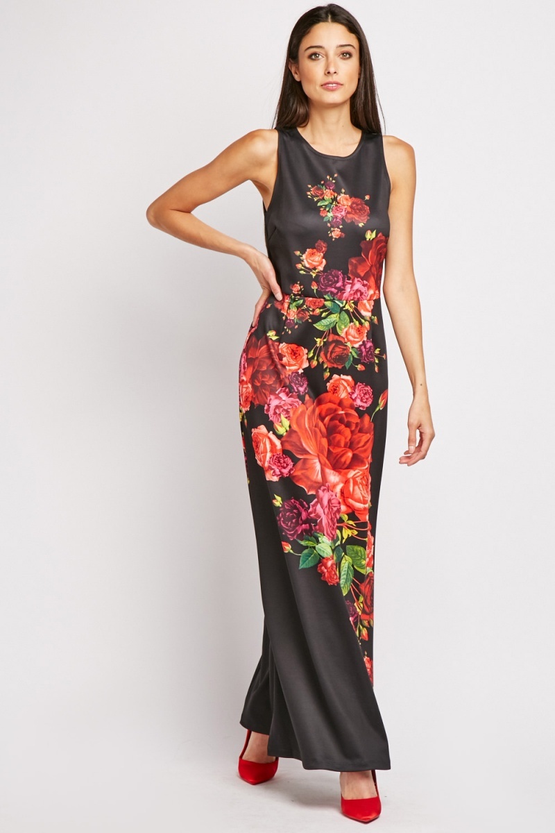 Rose Print Maxi Dress - Just $6