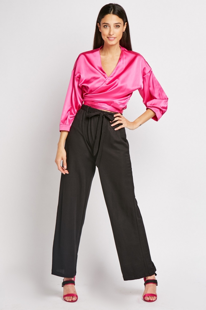 Belted High Waist Trousers - Just $7