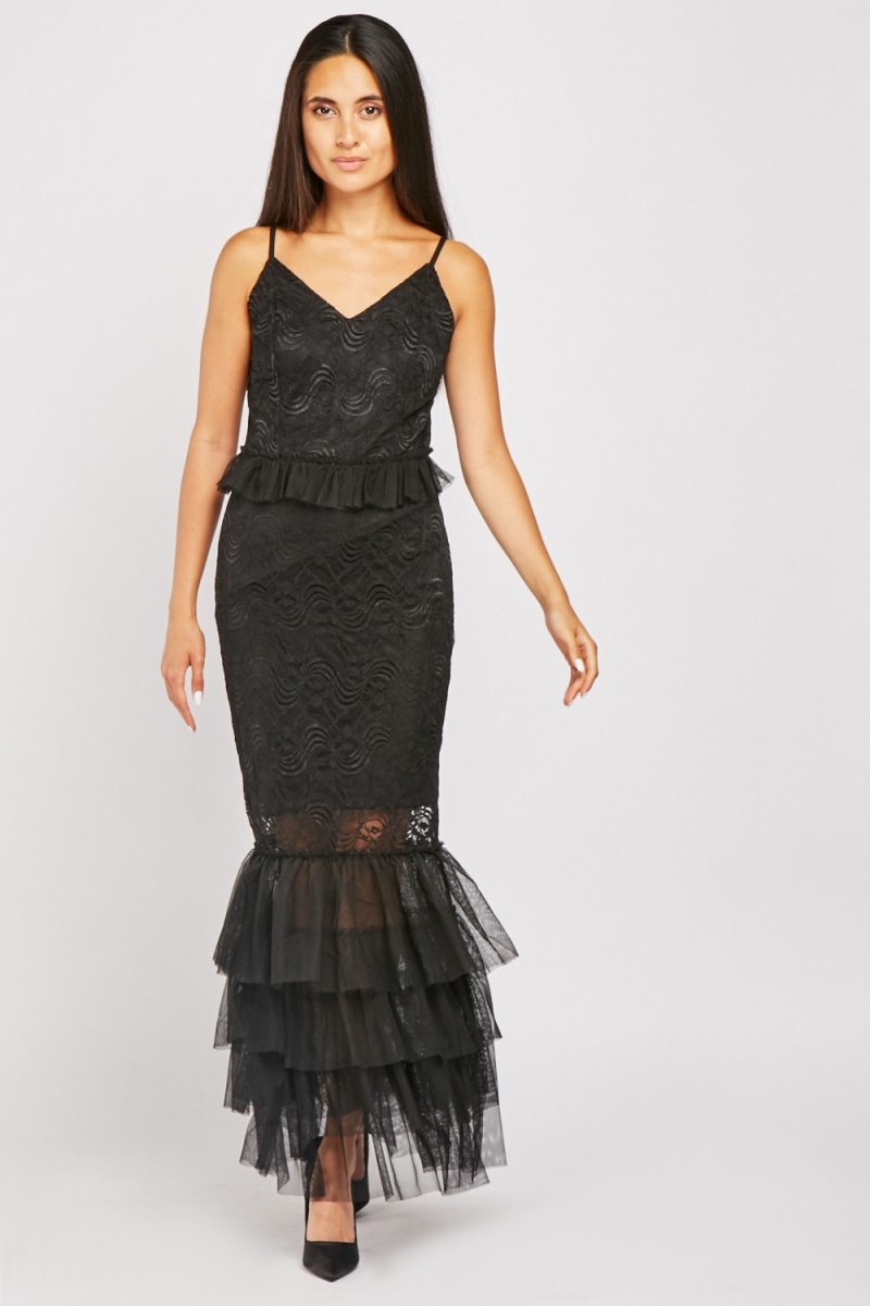 Layered Ruffle Lace Dress - Just $7