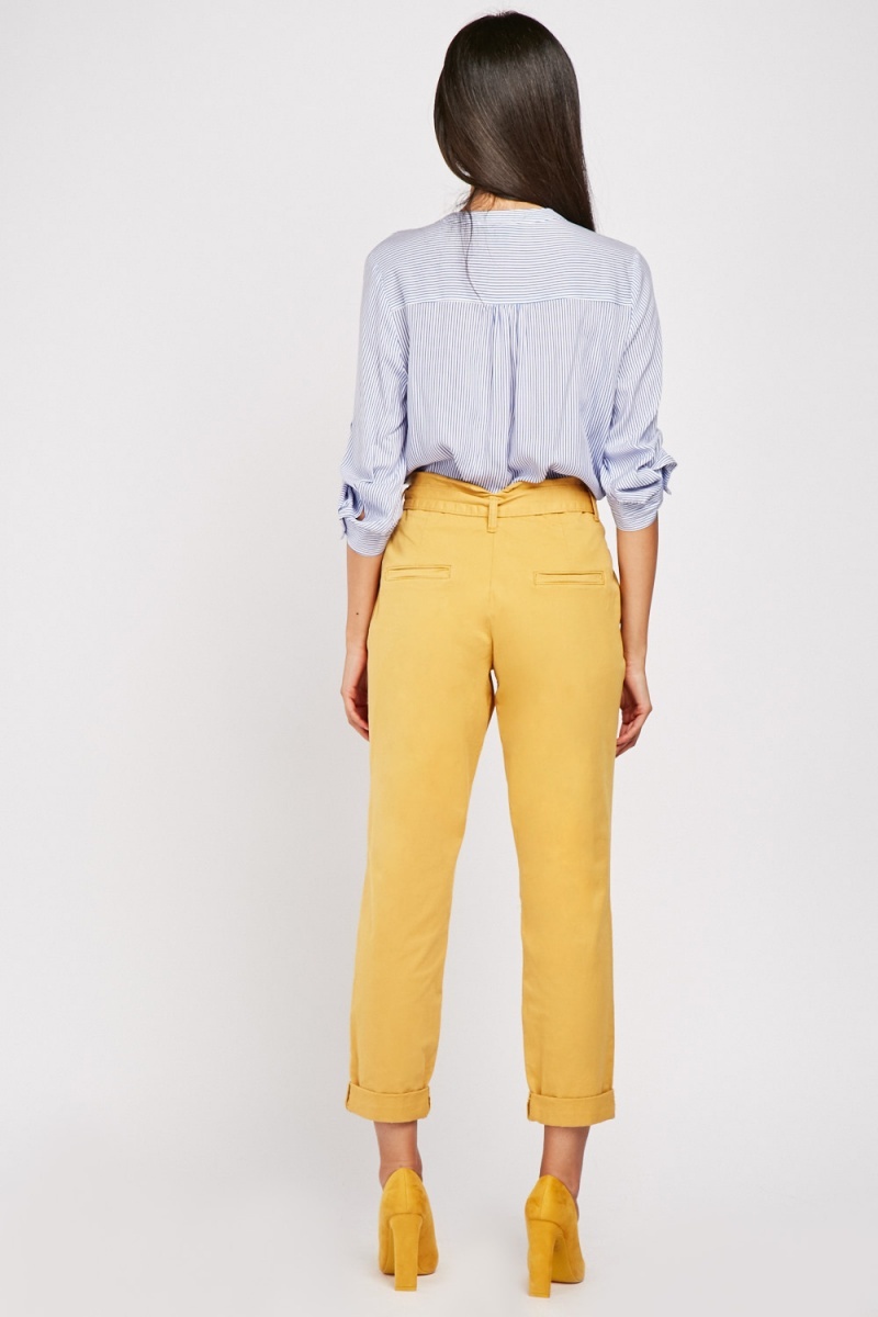 Roll Up Hem Tapered Trousers - Just $6