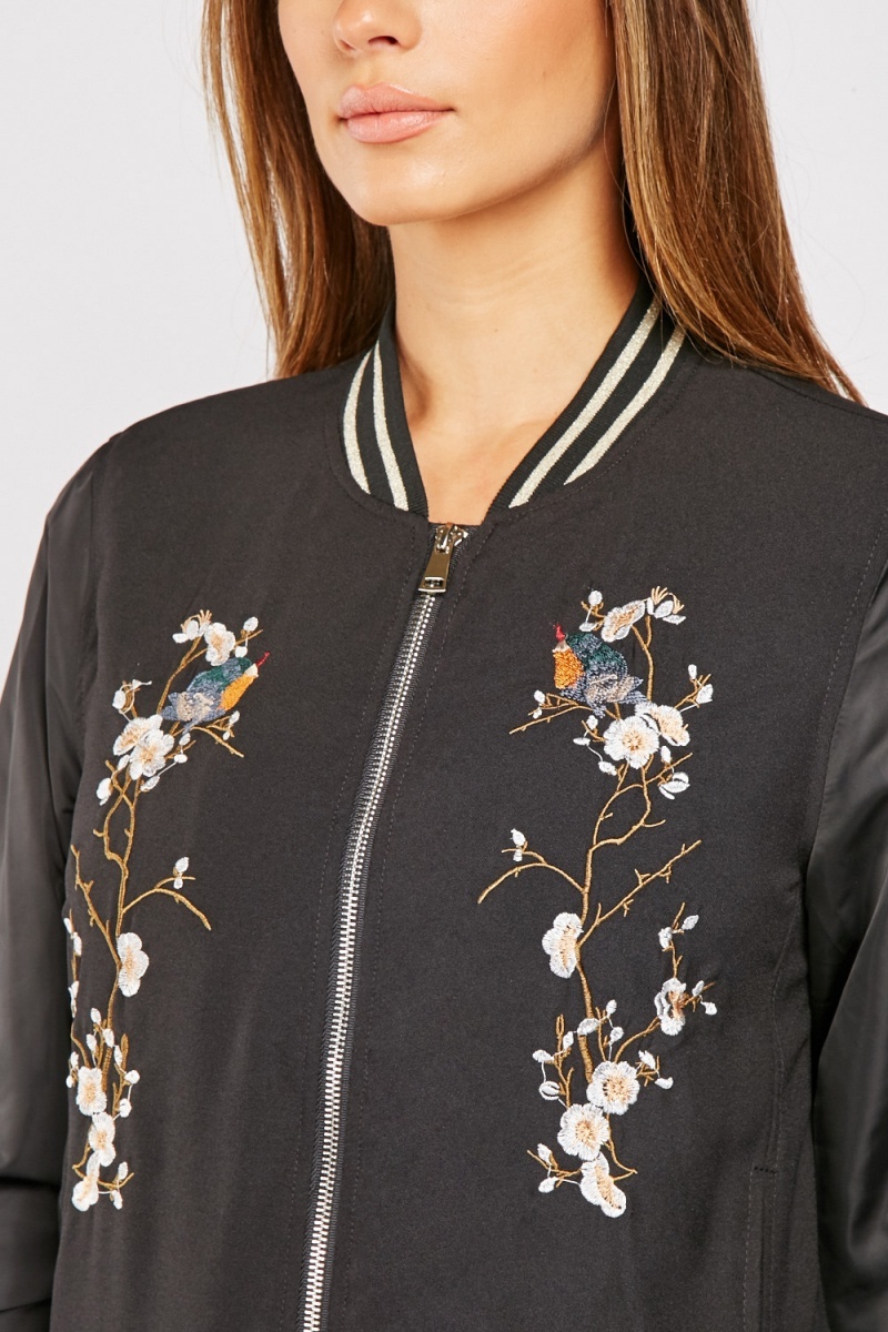Embroidered Varsity Jacket - Just $6