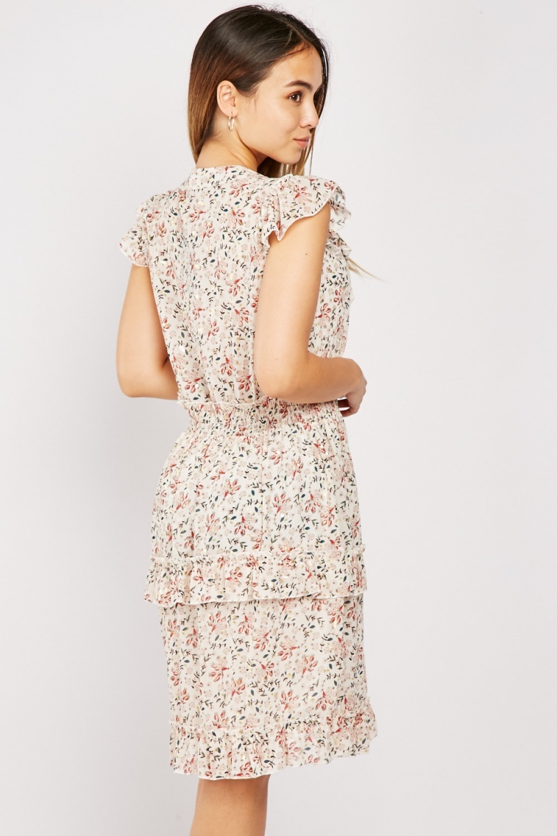 Ditsy Floral Print Chiffon Dress - Just $7