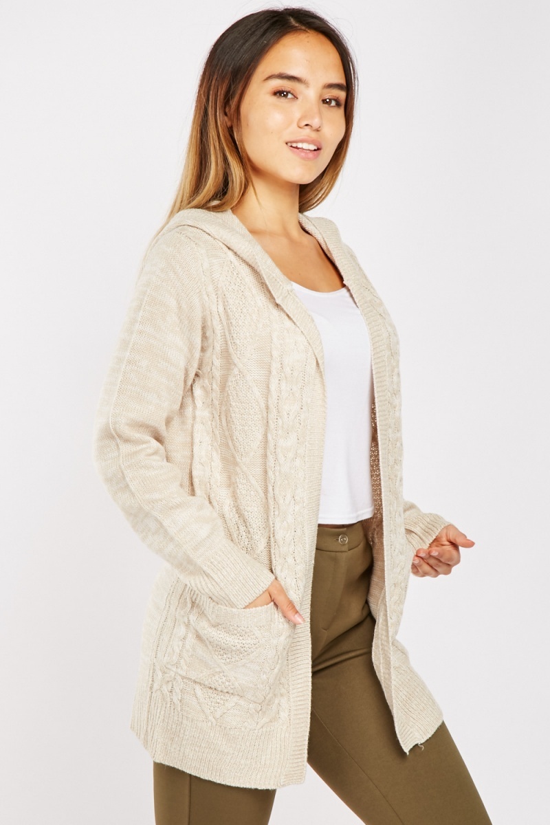 Cable Knit Hooded Cardigan Just 7