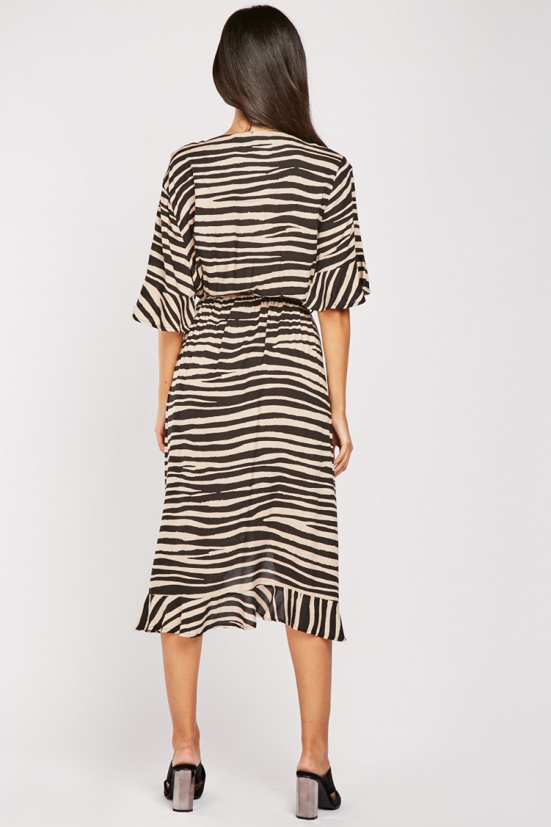 Zebra Print Wrap Dress - Just $7