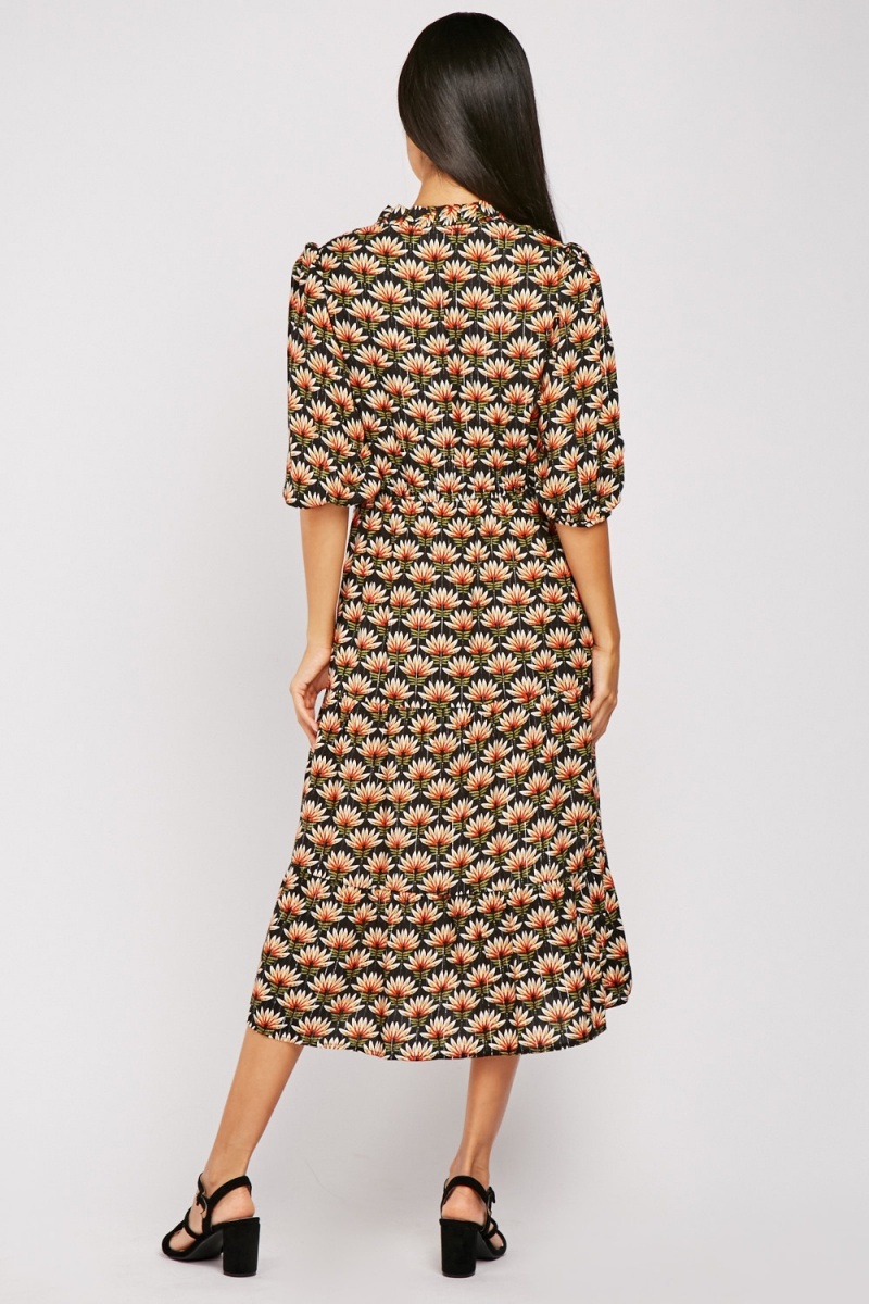 Repeat Pattern Midi Flared Dress Just 7