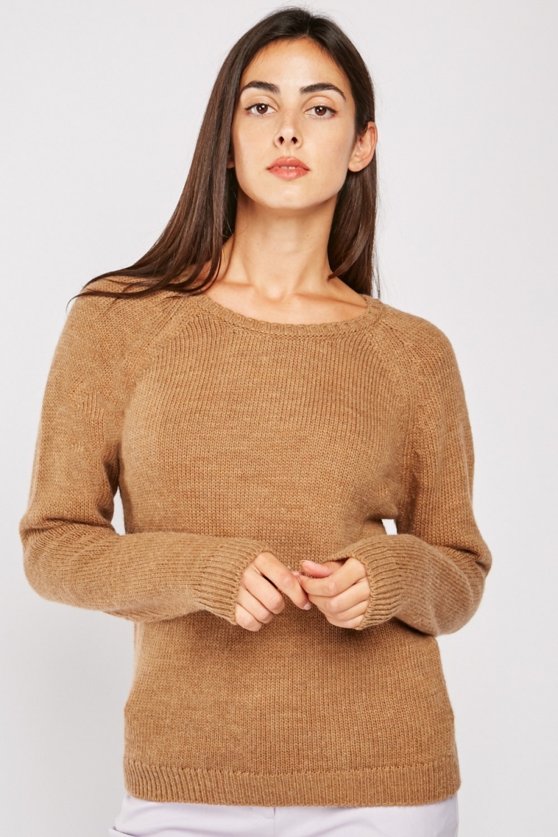Raglan Sleeve Knitted Jumper - 4 Colours - Just $6