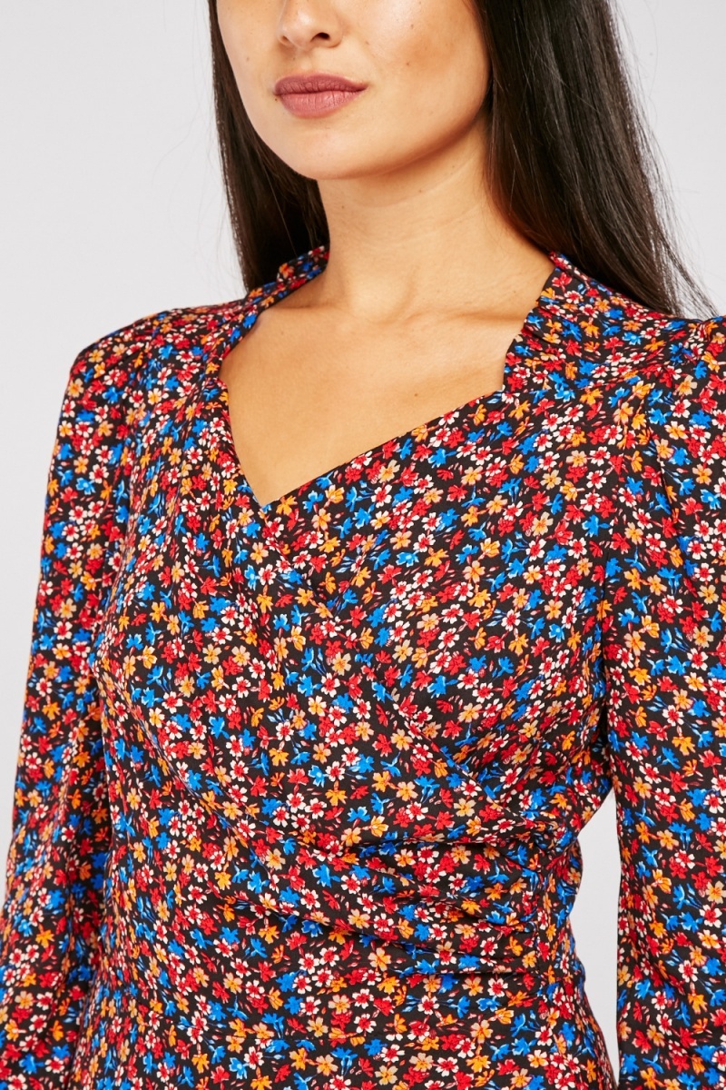 ditsy print top womens