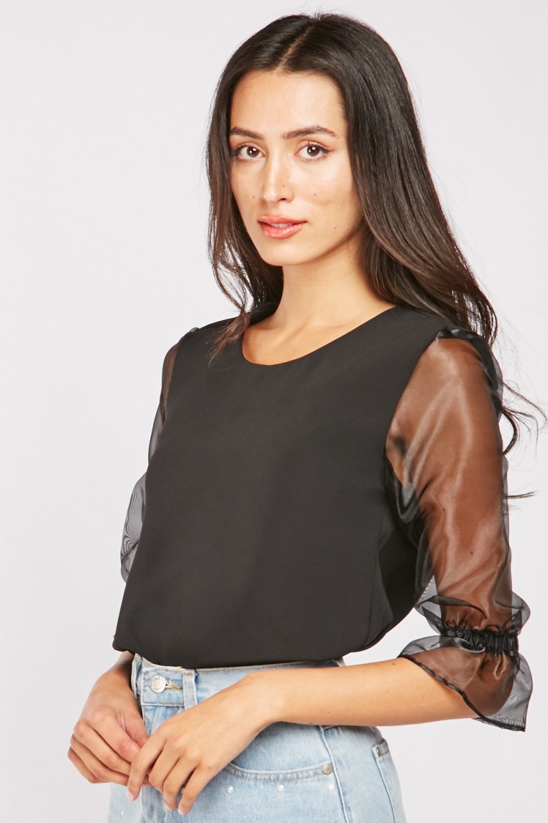 organza sleeve shirt