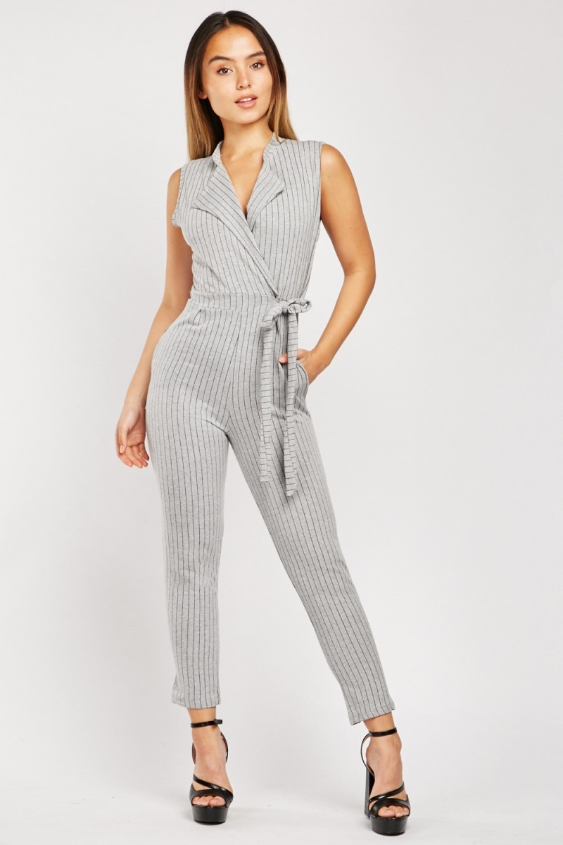 Pinstriped Skinny Jumpsuit Just 7