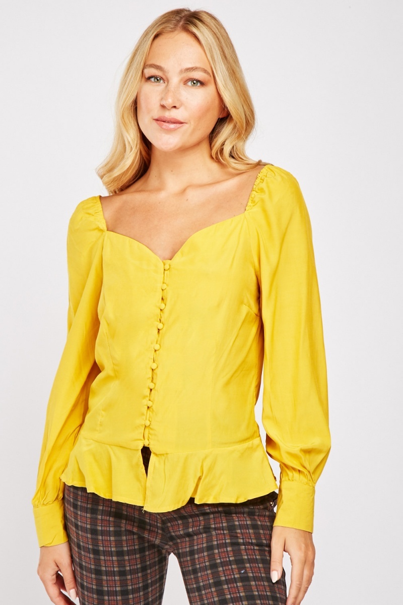 Long Sleeve Sweetheart Neckline Top - 5 Colours - Just $7