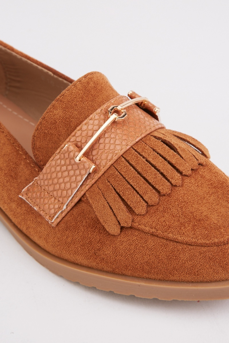 Front Detail Camel Loafers - Just $7
