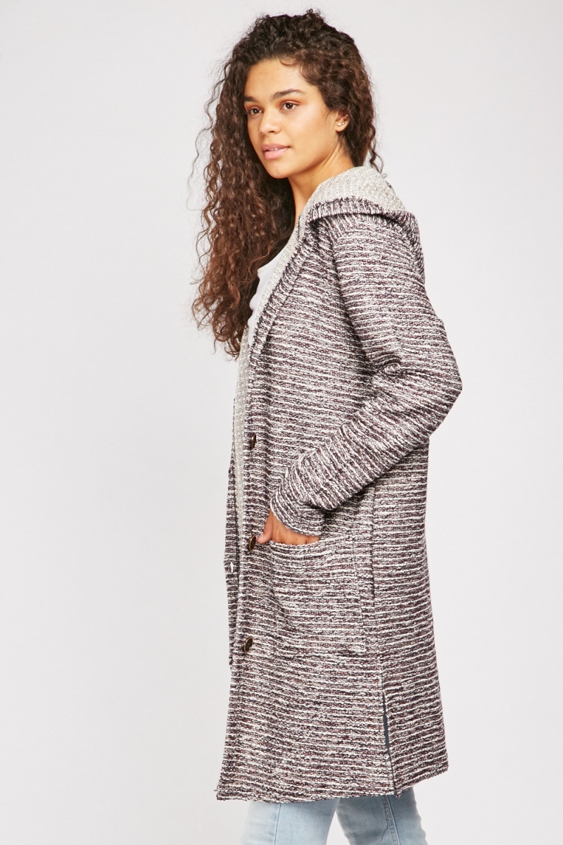 Hooded Long-Line Cardigan - Just $7
