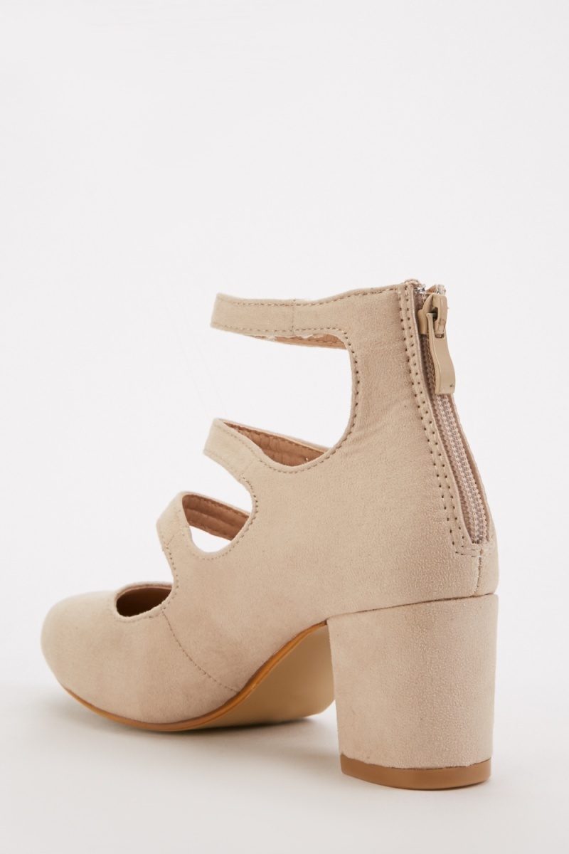 Triple Buckle Strap Mary-Jane Heels - Just $6