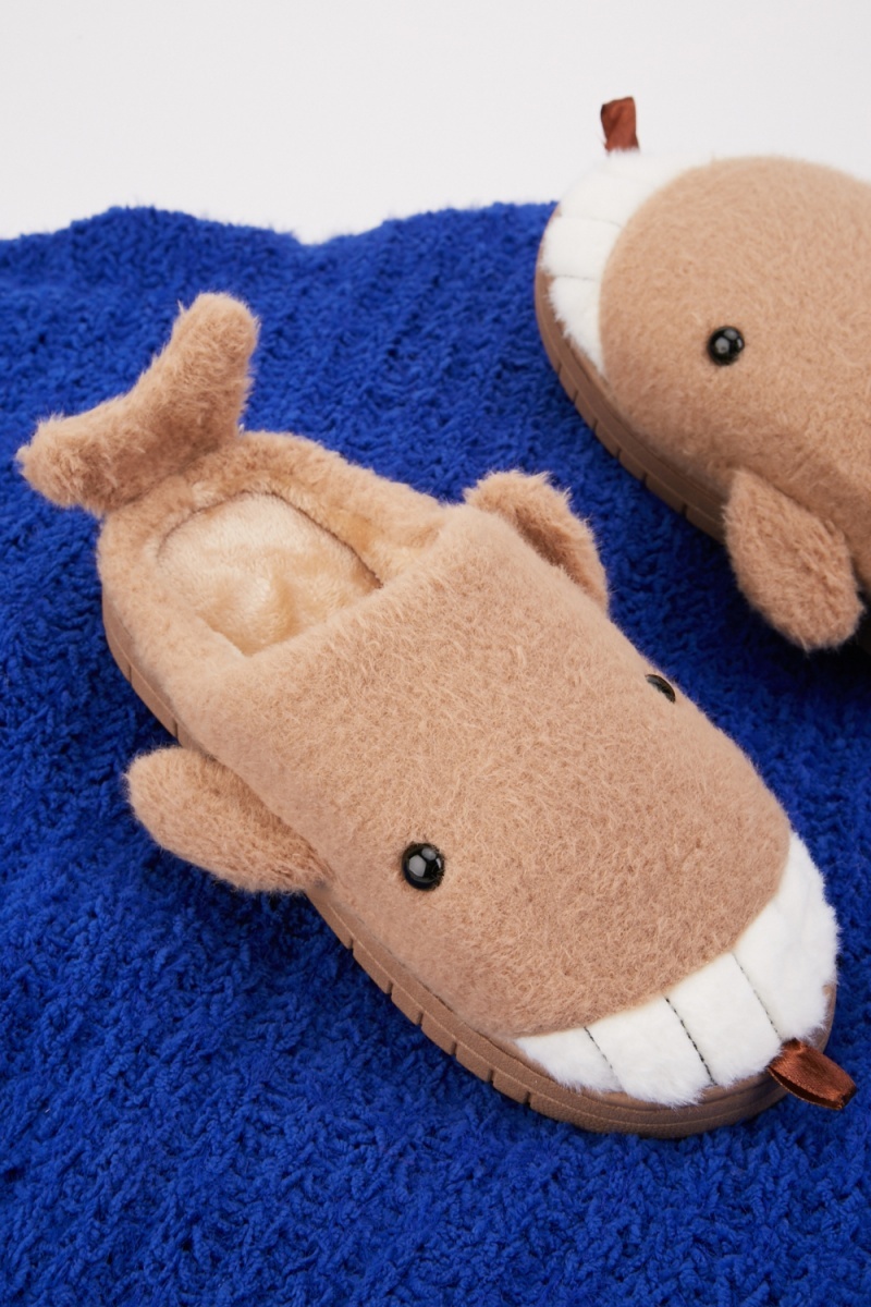 Textured Whale Slippers - Pink or Camel - Just $7