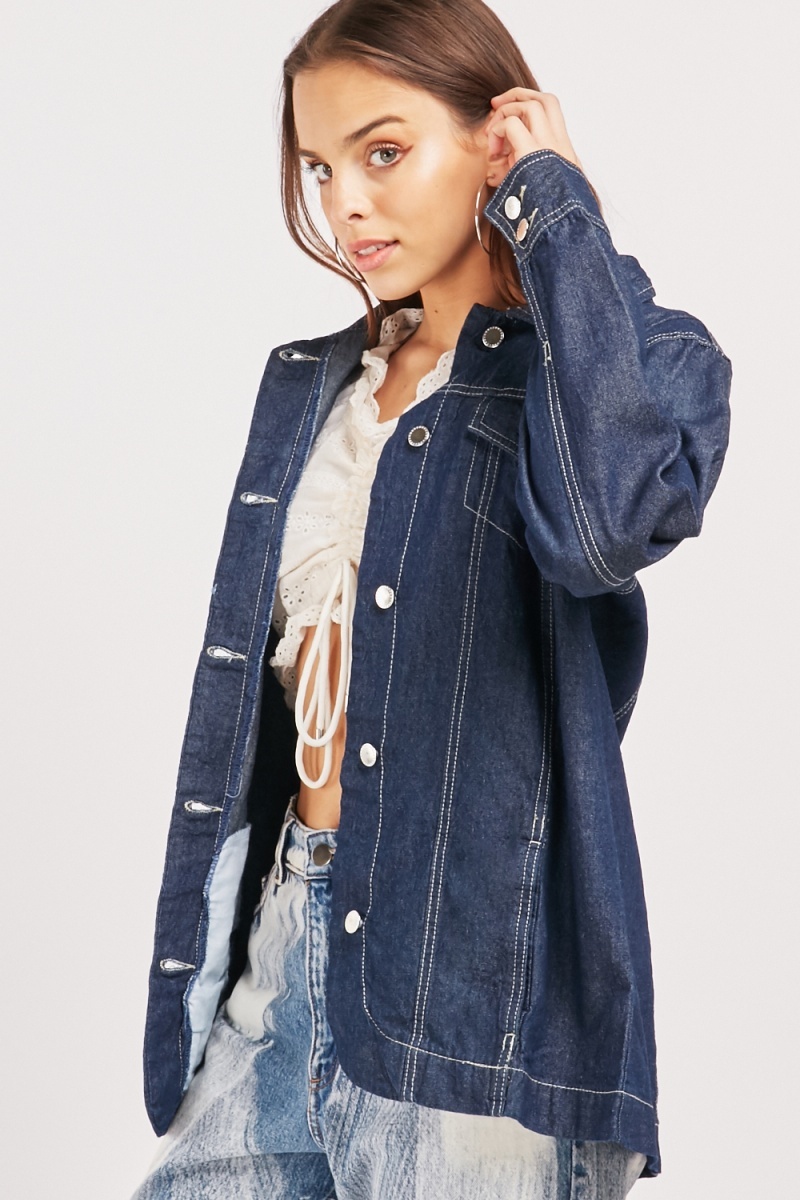 Casual Button Up Denim Jacket - Just $7