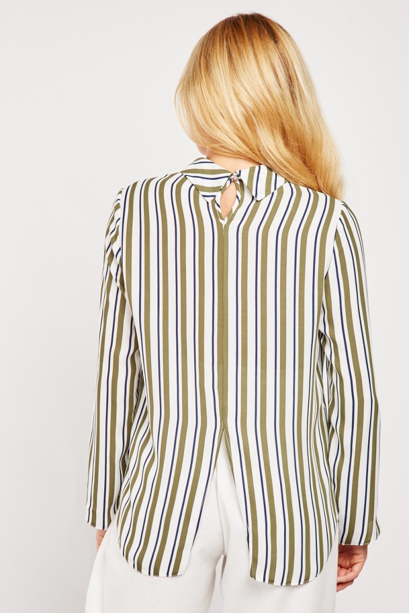 vintage striped collared shirt