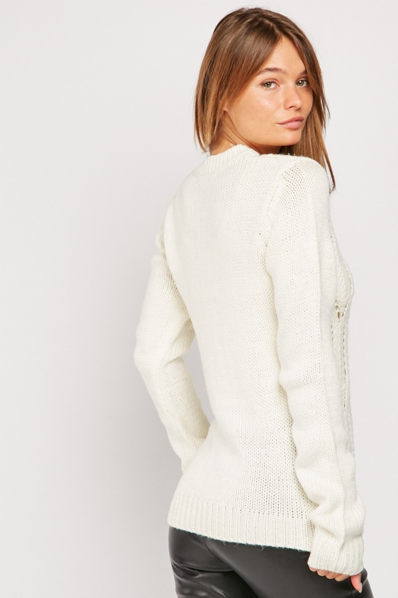 Off White Loose Knit Jumper - Just $7