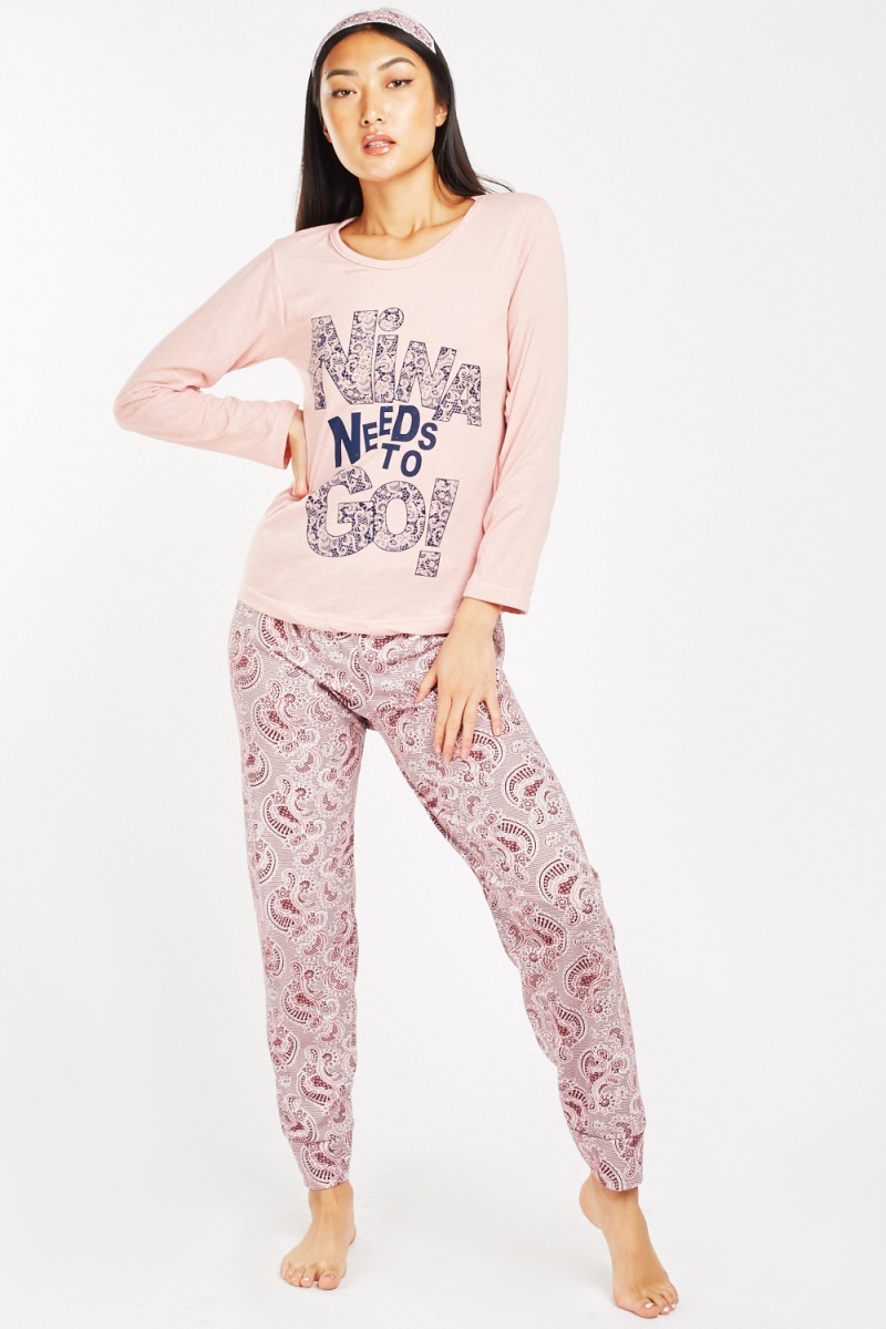 Paisley Print Pyjama Set - Just $7