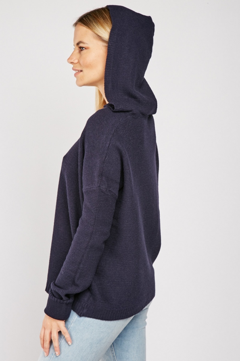 Ribbed Hooded Knit Jumper - 5 Colours - Just $7