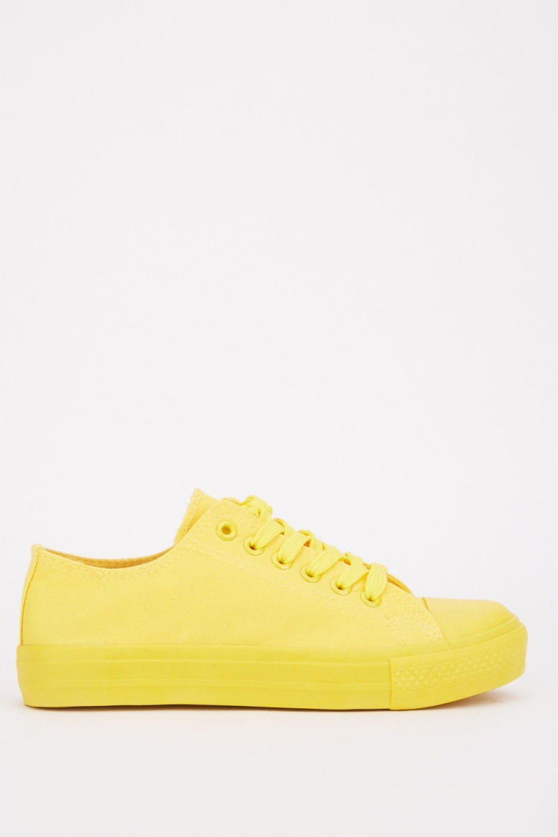 Plain Low Top Canvas Trainers - Fuchsia or Yellow - Just $7