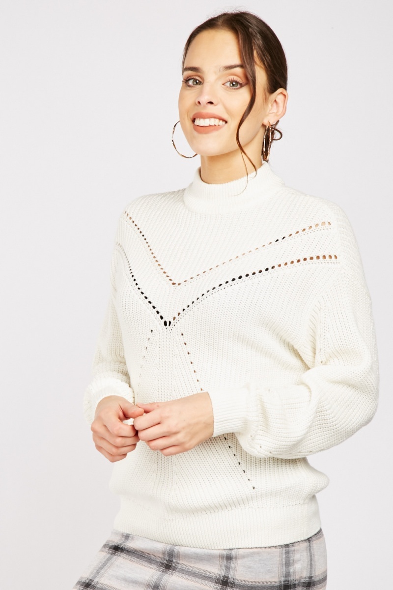 Perforated Knit Jumper - Just $7