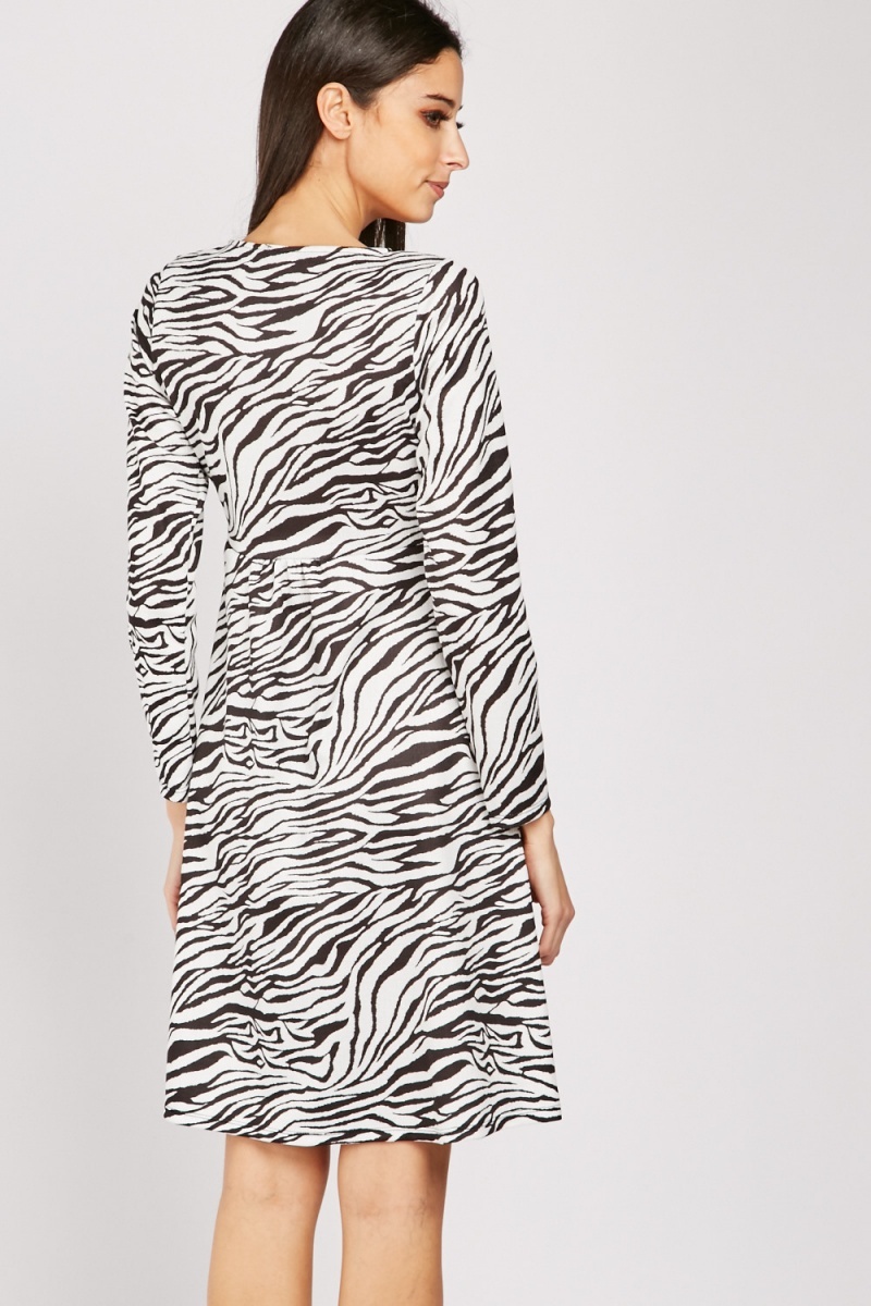 Zebra Print Mini Dress Off Whiteblack Just 6 