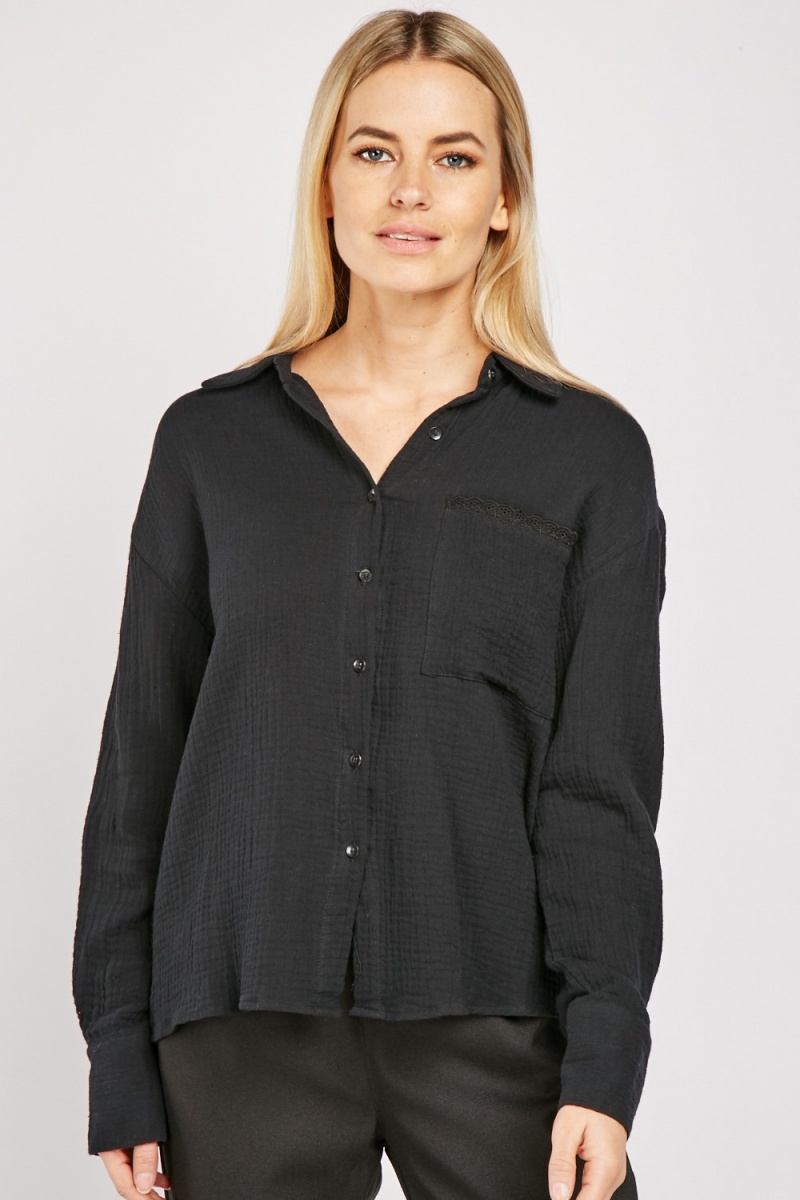 Embossed Textured Cotton Shirt - Just $7