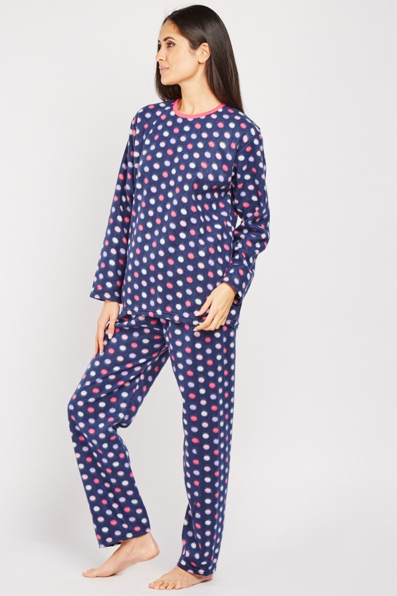 Polka Dot Fleeced Pyjama Set - Just $7