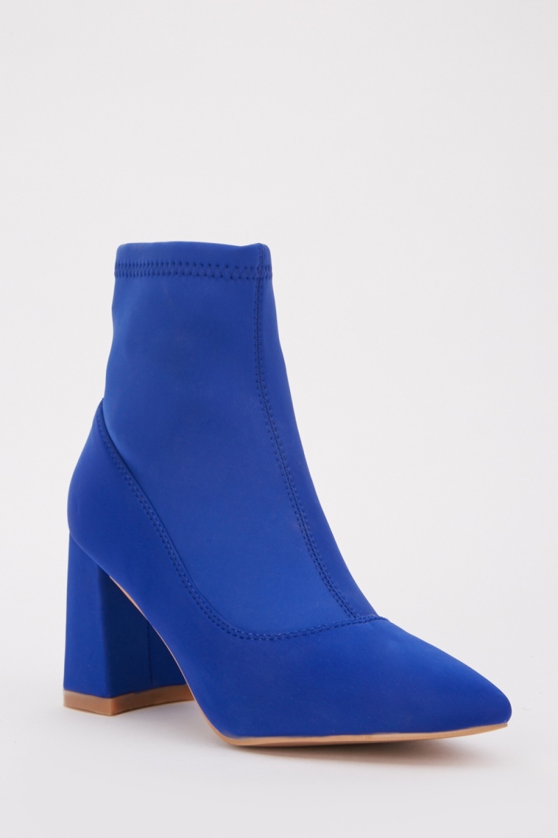 Royal Blue Scuba Ankle Boots - Just $7