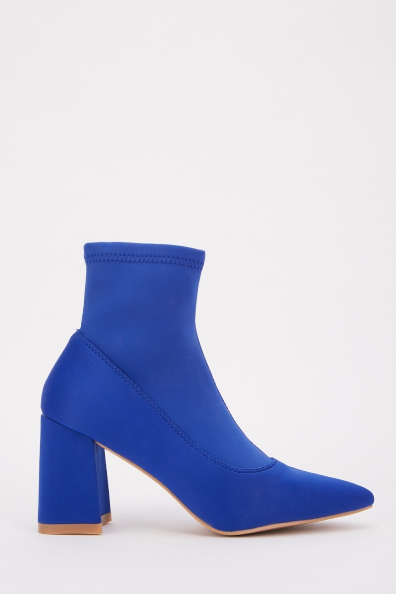 Royal Blue Scuba Ankle Boots - Just $7