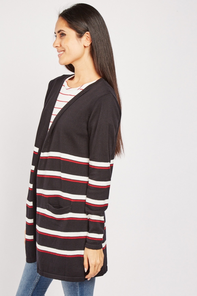 Striped Knit Cardigan Just 7