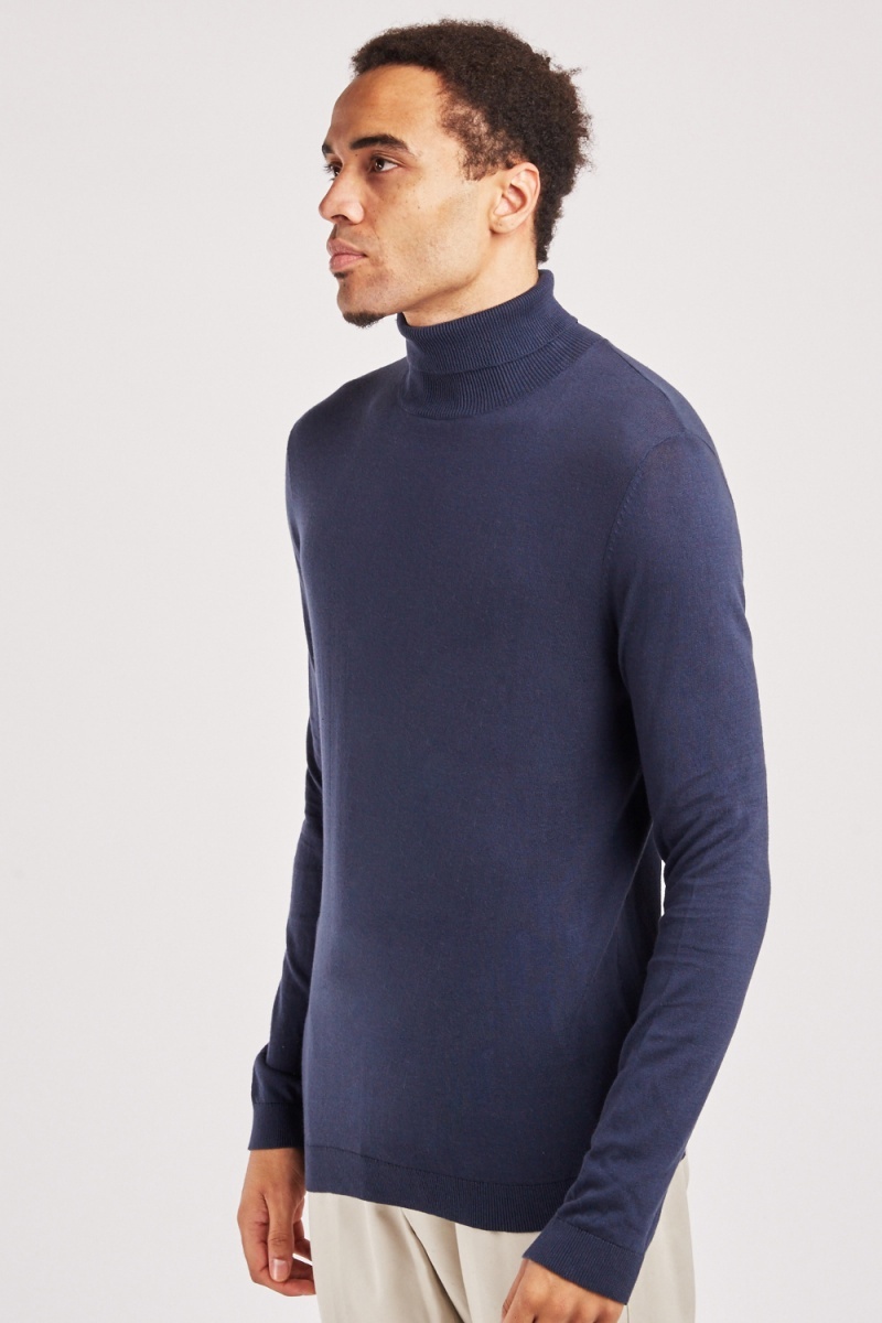 Knitted Mens Roll Neck Jumper - Just $3